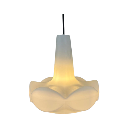 Zeldzame Hanglamp - Opaline Glas, Peill&Putzler - Midcentury