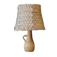 Terracotta Lamp En Originele Wollen Kap