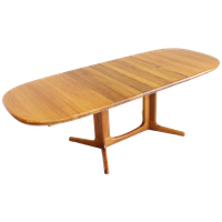Vintage Glostrup Deense Ovalen Uitschuifbare Eettafel Tafel Massief Teak