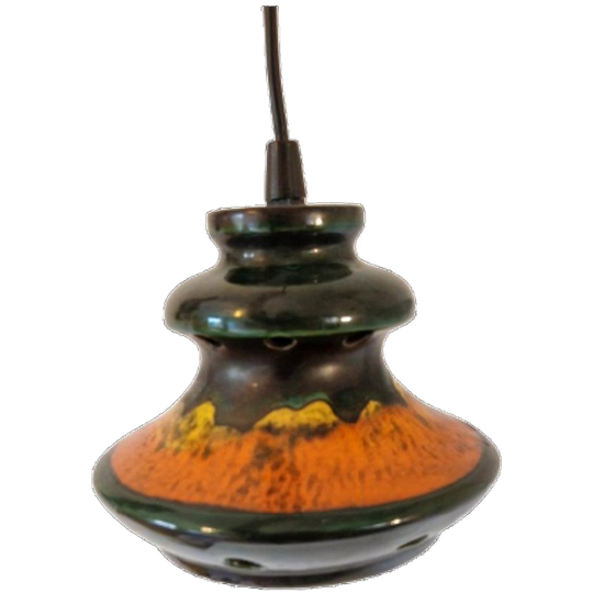 Vintage Hanglamp Keramieke Hanglamp Jaren 70 Oranje 1
