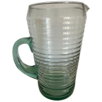 Grote Vintage Glazen Kan Met Ribbels Mondgeblazen thumbnail 1