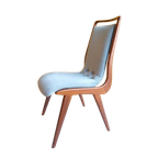 Awa Vintage Dinner Chairs, Teakhouten Stoelen Met Mohair thumbnail 1
