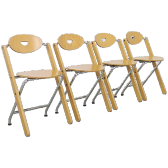 4x Postmoderne Klapstoel, Ruud-jan Kokke <<<brand>>>, 1980s 1