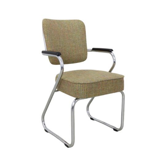 Vintage Buisframe Stoel Paul Schuitema Fana 1960s Nieuw Gestoffeerd 1