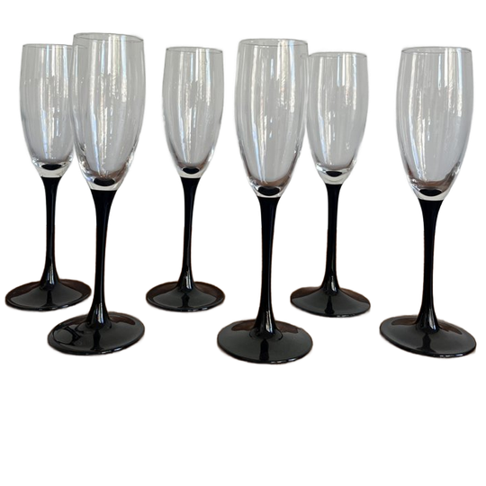 Zwarte Steel Champagneglazen – Luminarc 1