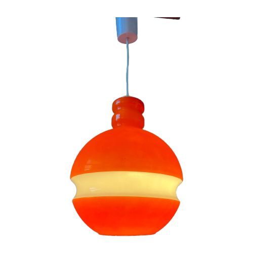 Oranje Peill & Putzler Space Age Glazen Hanglamp