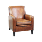 Comfortabele Vintage Schapenleren Design Armchair Met Een Stoere Look thumbnail 1