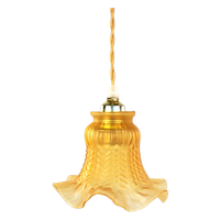 Vintage Glazen Lampenkapje Amber – Gerokt