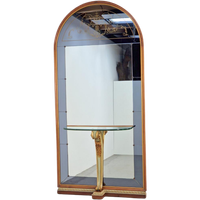 Vintage Grote Cristal Art Staande Spiegel Console Italy '50