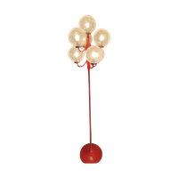 Vintage Kaiser Leuchten Vloerlamp Met 7 Glazen Bollen