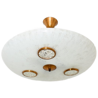 Italiaanse Jaren 50 Hanglamp Glas Art Deco Fontana Arte-Stijl