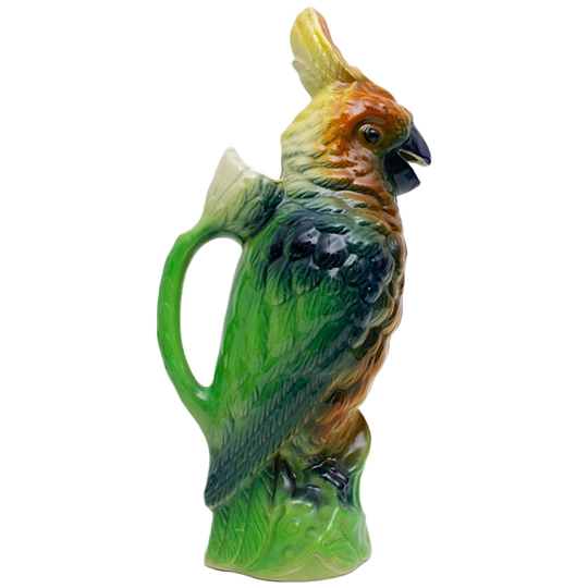 50s Saint Clement Kaketoe Keramieken Majolica Karaf 7481 1