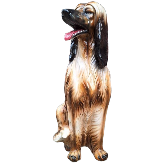 Gedetailleerd Italiaans Porseleinen Beeld Afghaanse Windhond 1