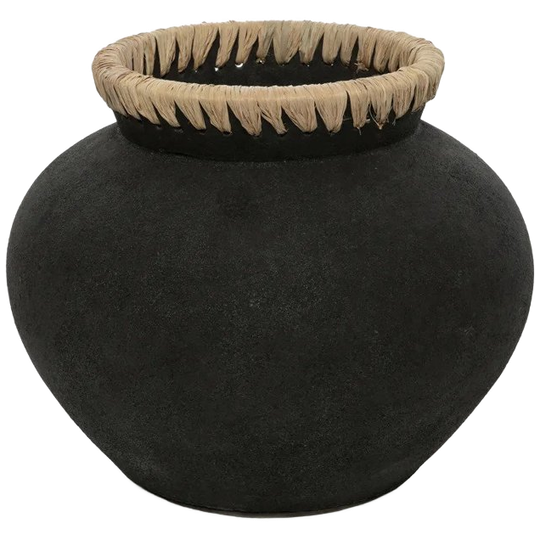 Bazar Bizar | De Styly Vaas - Zwart Naturel - M 1