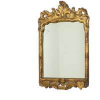 Antieke Houten Spiegel Bladgoud 19de Eeuw Barok Stijl 61cm