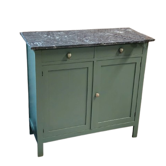 Vintage Groene Commode Met Marmeren Blad ‘eden’ 1