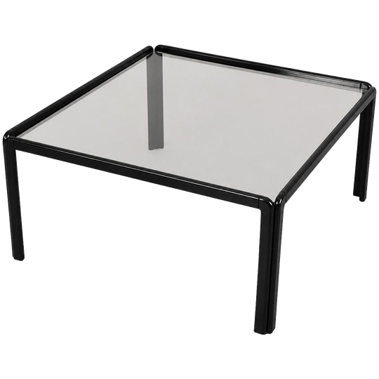 Square Glass Coffee Table, Italian Design, 1970s, Made In Italy 1