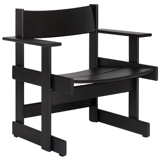 HEM | Bullnose Lounge Chair Zwart Gebeitst Beukenhout 1