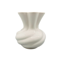 Vintage Swirl Vaas Wit Geglazuurd Keramiek