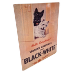 Vintage Blikken Plaat Black & White Scotch Reclameplaat thumbnail 1