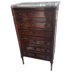 Louis Xvi 6 Laden Commode Met Grijs Marmeren Tablet thumbnail 1
