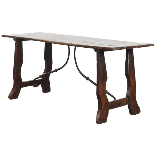 Karaktervolle 18e-eeuwse Antieke Spaanse Side Table/ Eettafel Met Een Prachtig Patina 1