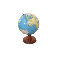 Globe – Houten Voet En Kartonnen Bol – Jaren 70 - (Mm24)