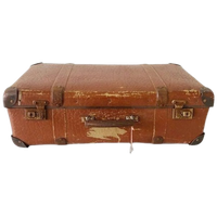 Vintage Bruine Nubuck Leren Koffer Leder Shabby Chic