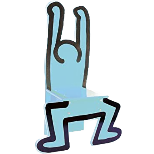 Keith Haring Kinderstoel / Decoratief Object Blauw (nieuw!) 1