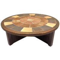 Vintage Deens Design Brutalist Salontafel, Tue Poulsen, Rond