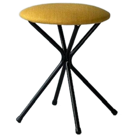 Vintage Kruk Geel Retro Krukje Jaren 50 Design 1