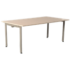 Ahrend 500 Bureau, Eiken Blad, 180 X 100, Donker Aluminium Vaste Hoogte Onderstel thumbnail 1