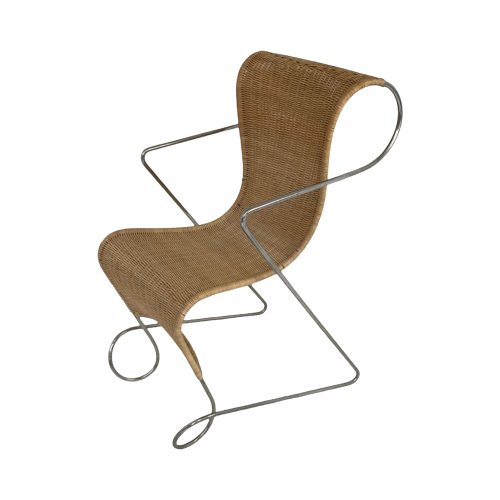 Ron Arad - Driade - Chair Mode ‘Zigo’ - 1990’S - Tubular Frame And Wicker