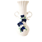 Vintage Wit Vaasje Met Paarse Viooltjes Bloemen Vaas thumbnail 1