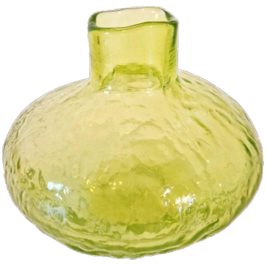 Vintage Groen Persglas Vaasje Vintage Vaas 1