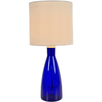 Vintage Philips Tafellamp Blauw Glas Fles Scandinavisch '50