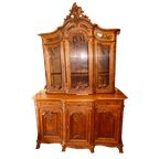 Grote Luikse Deux Corps Vitrinekast. thumbnail 1