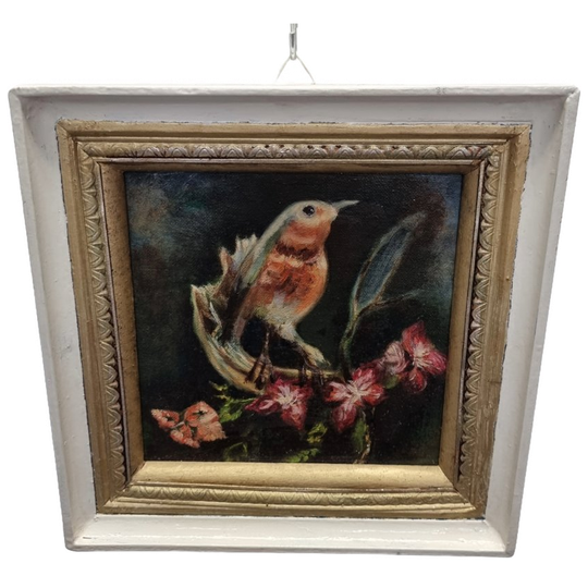 Vintage Schilderij Met Vogel 1