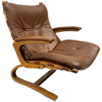 Midcentury Design Fauteuil Leer – Solheim, Rybo Rykken thumbnail 1