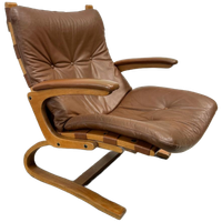 Midcentury Design Fauteuil Leer – Solheim, Rybo Rykken