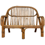 Vintage Rotan Bank, Tweezitter. Exclusief. Dutch Design. thumbnail 1