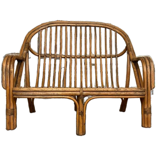 Vintage Rotan Bank, Tweezitter. Exclusief. Dutch Design. 1