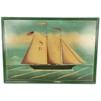 Vintage Beschilderd Paneel Met Schip