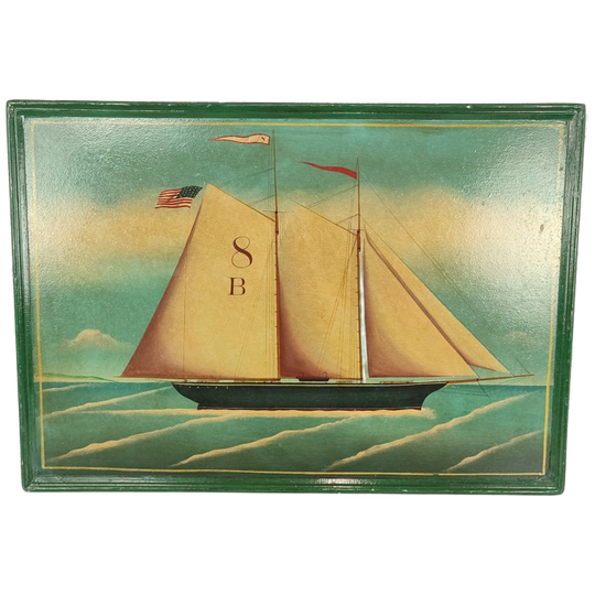 Vintage Beschilderd Paneel Met Schip 1