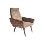 Vintage Geometrische Fauteuil Met Bloemenprint thumbnail 1