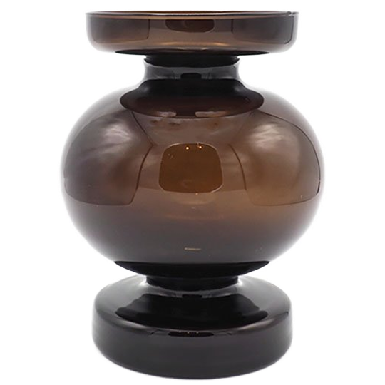 Ingrid Glas Bruine Glas Vaas, 1970s 1