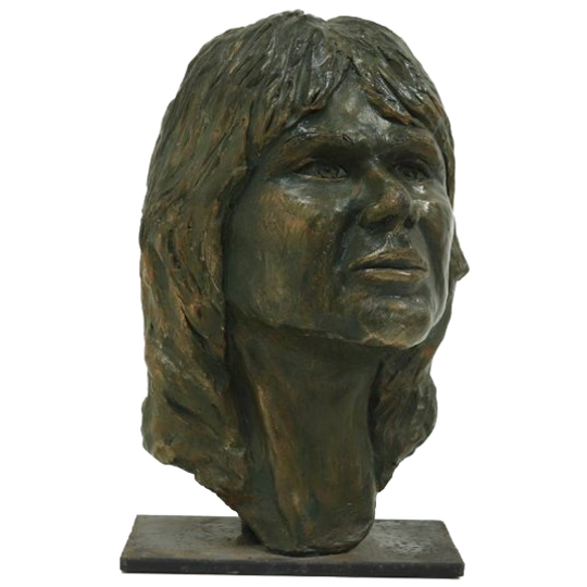 Studio Made Clay Sculpted Buste Portrait Head 1970s 1