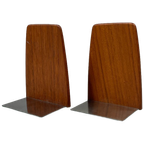 Vintage Set Teakhouten Boekensteunen, Mid Century, Kai Kristiansen thumbnail 1