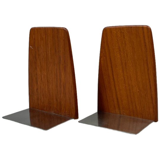 Vintage Set Teakhouten Boekensteunen, Mid Century, Kai Kristiansen 1