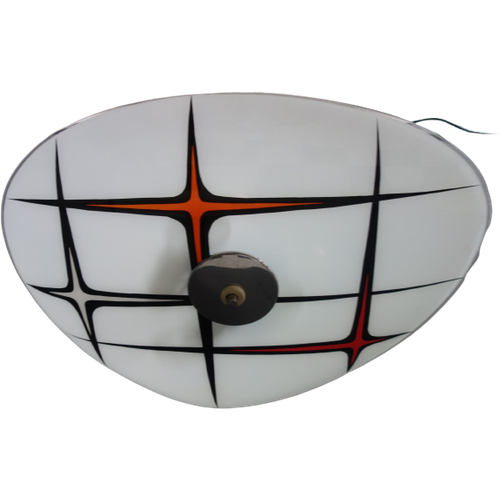 1960S Space-Age Ceiling Lamp In White Black And Red/Orange Stars By Zukov